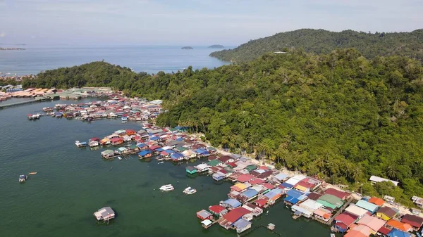 沙巴马来西亚Kota Kinabalu Gaya岛上村庄的景象 — 图库照片