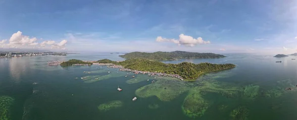 Scenario Dei Villaggi All Interno Gaya Island Kota Kinabalu Sabah — Foto Stock
