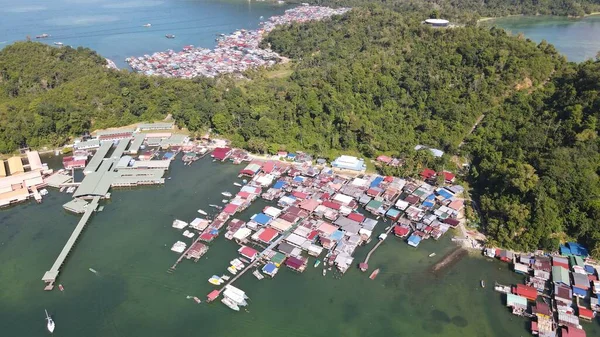 Paysage Des Villages Île Gaya Kota Kinabalu Sabah Malaisie — Photo