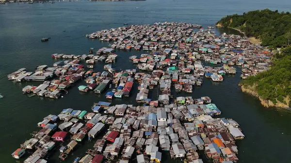 Paisagem Das Aldeias Dentro Ilha Gaya Kota Kinabalu Sabah Malásia — Fotografia de Stock