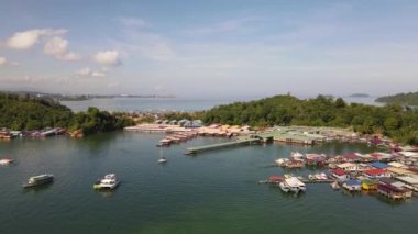 Gaya Adası 'ndaki Köylerin Sahnesi, Kota Kinabalu, Sabah Malezya