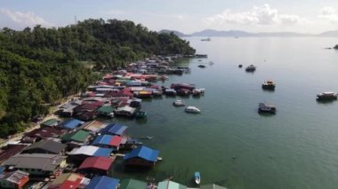 Gaya Adası 'ndaki Köylerin Sahnesi, Kota Kinabalu, Sabah Malezya