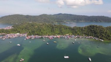 Gaya Adası 'ndaki Köylerin Sahnesi, Kota Kinabalu, Sabah Malezya