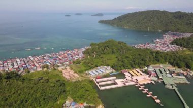 Gaya Adası 'ndaki Köylerin Sahnesi, Kota Kinabalu, Sabah Malezya