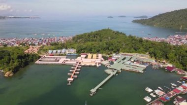 Gaya Adası 'ndaki Köylerin Sahnesi, Kota Kinabalu, Sabah Malezya