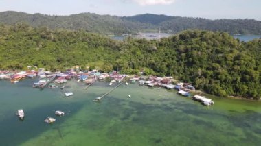 Gaya Adası 'ndaki Köylerin Sahnesi, Kota Kinabalu, Sabah Malezya
