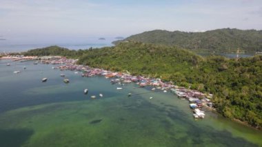 Gaya Adası 'ndaki Köylerin Sahnesi, Kota Kinabalu, Sabah Malezya