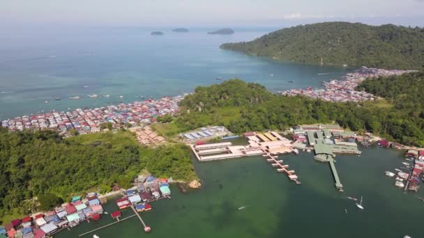 ガヤ島の村の風景 コタキナバル サバ州マレーシア — ストック動画