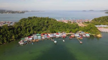 Gaya Adası 'ndaki Köylerin Sahnesi, Kota Kinabalu, Sabah Malezya