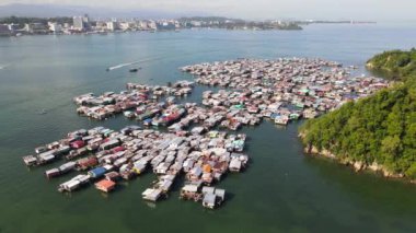Gaya Adası 'ndaki Köylerin Sahnesi, Kota Kinabalu, Sabah Malezya