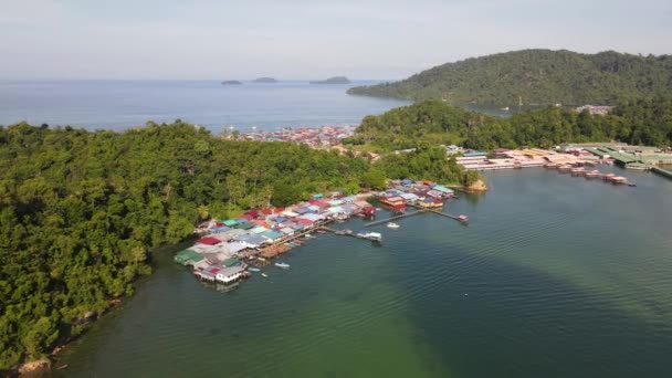 Scenery Villages Gaya Island Kota Kinabalu Sabah Malaysia — стокове відео