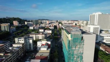 Kota Kinabalu, Sabah Malezya 14 Haziran 2022: Kota Kinabalu Şehir Merkezi Rıhtım ve Kordon Bölgesi