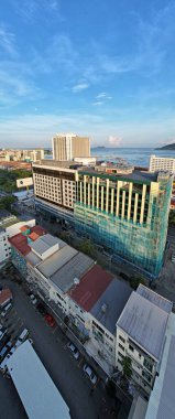 Kota Kinabalu, Sabah Malezya 14 Haziran 2022: Kota Kinabalu Şehir Merkezi Rıhtım ve Kordon Bölgesi