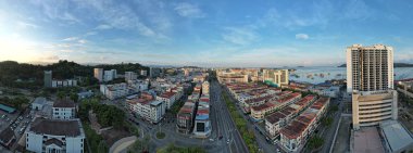 Kota Kinabalu, Sabah Malezya 14 Haziran 2022: Kota Kinabalu Şehir Merkezi Rıhtım ve Kordon Bölgesi