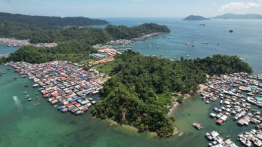 Kota Kinabalu, Sabah Malezya 14 Haziran 2022: Kota Kinabalu Şehir Merkezi Rıhtım ve Kordon Bölgesi