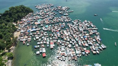 Kota Kinabalu, Sabah Malezya 14 Haziran 2022: Kota Kinabalu Şehir Merkezi Rıhtım ve Kordon Bölgesi