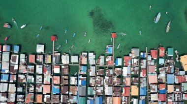 Kota Kinabalu, Sabah Malezya 14 Haziran 2022: Kota Kinabalu Şehir Merkezi Rıhtım ve Kordon Bölgesi