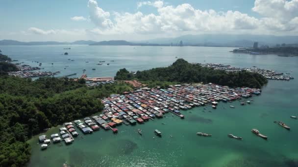 Kota Kinabalu Sabah Juni 2022 Kawasan Pantai Dan Esplanade Kota — Stok Video