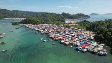 Kota Kinabalu, Sabah Malezya 14 Haziran 2022: Kota Kinabalu Şehir Merkezi Rıhtım ve Kordon Bölgesi