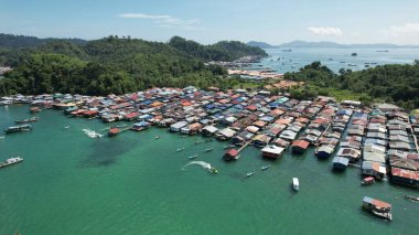 Kota Kinabalu, Sabah Malezya 14 Haziran 2022: Kota Kinabalu Şehir Merkezi Rıhtım ve Kordon Bölgesi