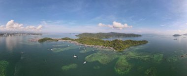 Kota Kinabalu, Sabah Malezya 14 Haziran 2022: Kota Kinabalu Şehir Merkezi Rıhtım ve Kordon Bölgesi