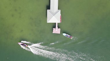 Kota Kinabalu, Sabah Malezya 14 Haziran 2022: Kota Kinabalu Şehir Merkezi Rıhtım ve Kordon Bölgesi