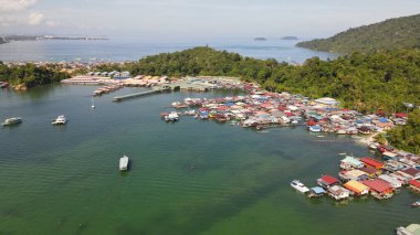 Kota Kinabalu, Sabah Malezya 14 Haziran 2022: Kota Kinabalu Şehir Merkezi Rıhtım ve Kordon Bölgesi