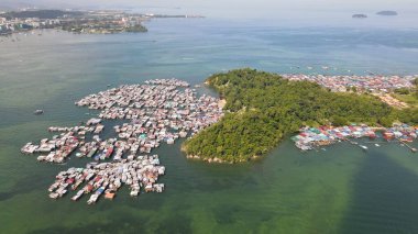 Kota Kinabalu, Sabah Malezya 14 Haziran 2022: Kota Kinabalu Şehir Merkezi Rıhtım ve Kordon Bölgesi