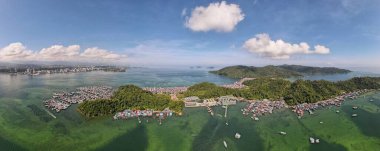 Kota Kinabalu, Sabah Malezya 14 Haziran 2022: Kota Kinabalu Şehir Merkezi Rıhtım ve Kordon Bölgesi