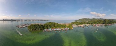 Kota Kinabalu, Sabah Malezya 14 Haziran 2022: Kota Kinabalu Şehir Merkezi Rıhtım ve Kordon Bölgesi