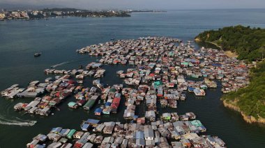 Kota Kinabalu, Sabah Malezya 14 Haziran 2022: Kota Kinabalu Şehir Merkezi Rıhtım ve Kordon Bölgesi