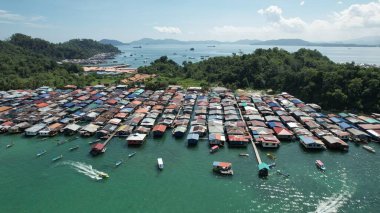 Kota Kinabalu, Sabah Malezya 14 Haziran 2022: Kota Kinabalu Şehir Merkezi Rıhtım ve Kordon Bölgesi