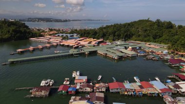 Kota Kinabalu, Sabah Malezya 14 Haziran 2022: Kota Kinabalu Şehir Merkezi Rıhtım ve Kordon Bölgesi