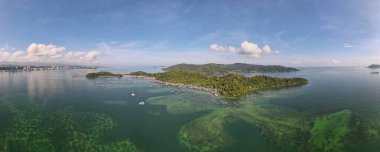 Kota Kinabalu, Sabah Malezya 14 Haziran 2022: Kota Kinabalu Şehir Merkezi Rıhtım ve Kordon Bölgesi