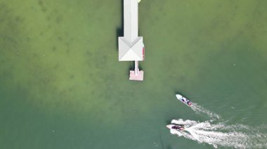 Kota Kinabalu, Sabah Malezya 14 Haziran 2022: Kota Kinabalu Şehir Merkezi Rıhtım ve Kordon Bölgesi