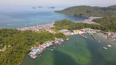 Kota Kinabalu, Sabah Malezya 14 Haziran 2022: Kota Kinabalu Şehir Merkezi Rıhtım ve Kordon Bölgesi