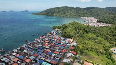 Kota Kinabalu, Sabah Malezya 14 Haziran 2022: Kota Kinabalu Şehir Merkezi Rıhtım ve Kordon Bölgesi