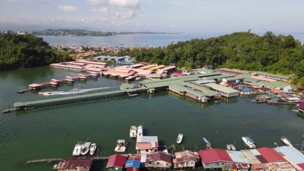 Kota Kinabalu Sabah Malaysia Juni 2022 Waterfront Och Esplanade Området — Stockvideo