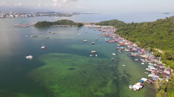 Kota Kinabalu Sabah Juni 2022 Kawasan Pantai Dan Esplanade Kota — Stok Video