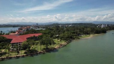 Kota Kinabalu, Sabah Malezya 14 Haziran 2022: Kota Kinabalu Şehir Merkezi Rıhtım ve Kordon Bölgesi