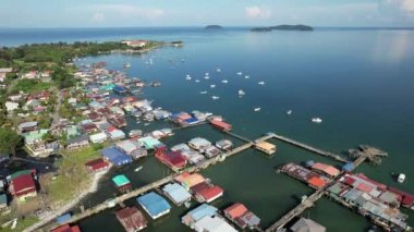 Kota Kinabalu, Sabah Malezya 14 Haziran 2022: Kota Kinabalu Şehir Merkezi Rıhtım ve Kordon Bölgesi