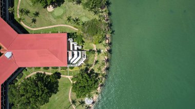 Kota Kinabalu, Sabah Malezya 14 Haziran 2022: Kota Kinabalu Şehir Merkezi Rıhtım ve Kordon Bölgesi