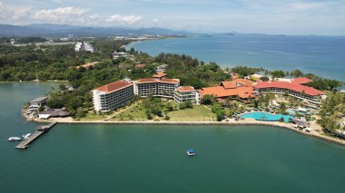 Kota Kinabalu, Sabah Malezya 14 Haziran 2022: Kota Kinabalu Şehir Merkezi Rıhtım ve Kordon Bölgesi