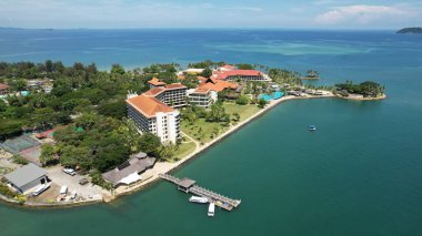 Kota Kinabalu, Sabah Malezya 14 Haziran 2022: Kota Kinabalu Şehir Merkezi Rıhtım ve Kordon Bölgesi