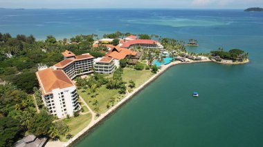 Kota Kinabalu, Sabah Malezya 14 Haziran 2022: Kota Kinabalu Şehir Merkezi Rıhtım ve Kordon Bölgesi