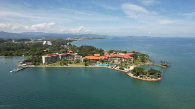 Kota Kinabalu, Sabah Malezya 14 Haziran 2022: Kota Kinabalu Şehir Merkezi Rıhtım ve Kordon Bölgesi