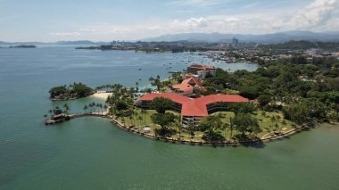 Kota Kinabalu, Sabah Malezya 14 Haziran 2022: Kota Kinabalu Şehir Merkezi Rıhtım ve Kordon Bölgesi