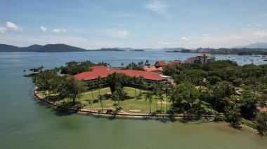 Kota Kinabalu, Sabah Malezya 14 Haziran 2022: Kota Kinabalu Şehir Merkezi Rıhtım ve Kordon Bölgesi