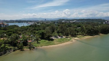 Kota Kinabalu, Sabah Malezya 14 Haziran 2022: Kota Kinabalu Şehir Merkezi Rıhtım ve Kordon Bölgesi