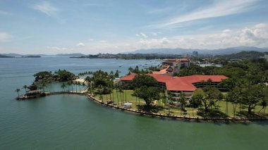 Kota Kinabalu, Sabah Malezya 14 Haziran 2022: Kota Kinabalu Şehir Merkezi Rıhtım ve Kordon Bölgesi